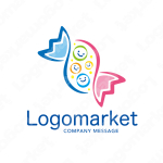 コミュニケーションと親しみやすいとユニークのロゴ