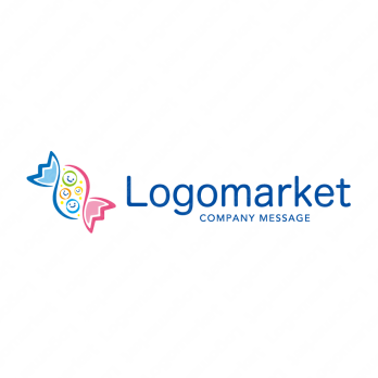 コミュニケーションと親しみやすいとユニークのロゴ