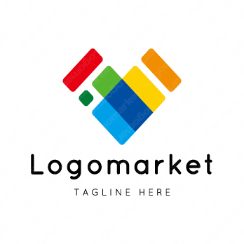 日本と日本地図とハートのロゴ