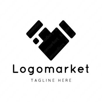 日本と日本地図とハートのロゴ