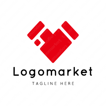 日本と日本地図とハートのロゴ