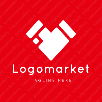 日本と日本地図とハートのロゴ