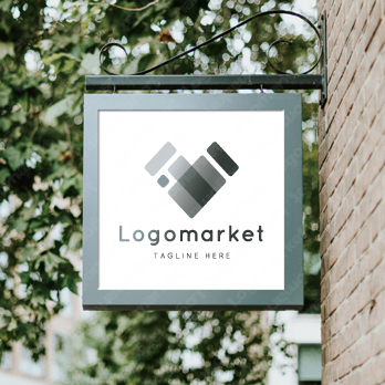 日本と日本地図とハートのロゴ