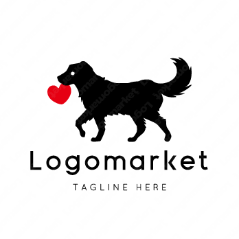 犬とハートと心のロゴ