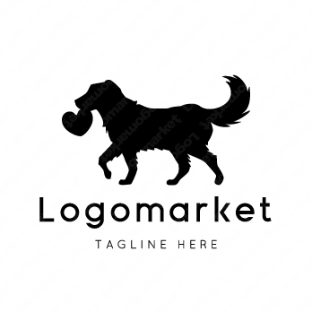犬とハートと心のロゴ