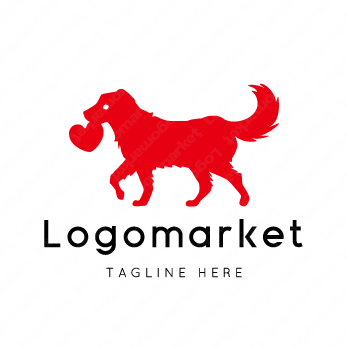犬とハートと心のロゴ