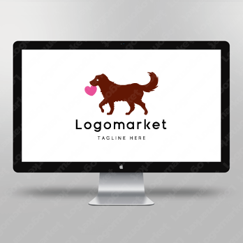 犬とハートと心のロゴ