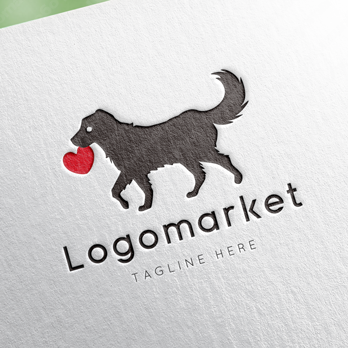 犬とハートと心のロゴ