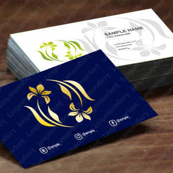 花と自然と輪のロゴ