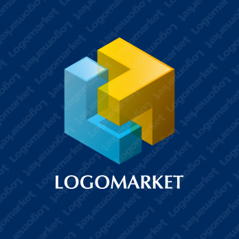 矢印と上昇と箱のロゴ