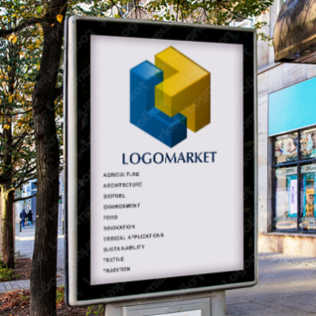 矢印と上昇と箱のロゴ