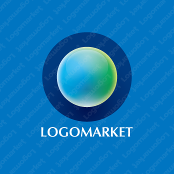 ビー玉と宇宙と地球のロゴ