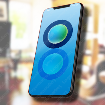 ビー玉と宇宙と地球のロゴ