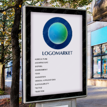 ビー玉と宇宙と地球のロゴ