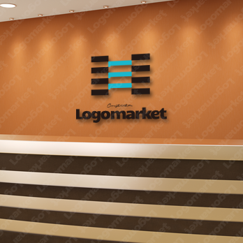 Hとシンプルとビルのロゴ