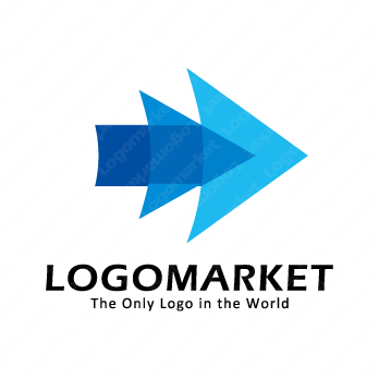 矢印と前進と加速のロゴ