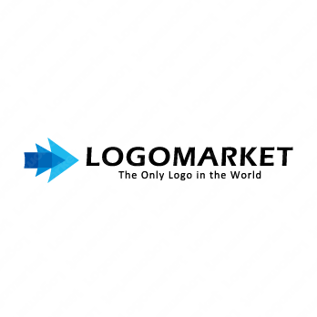 矢印と前進と加速のロゴ