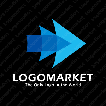 矢印と前進と加速のロゴ