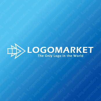 矢印と前進と加速のロゴ