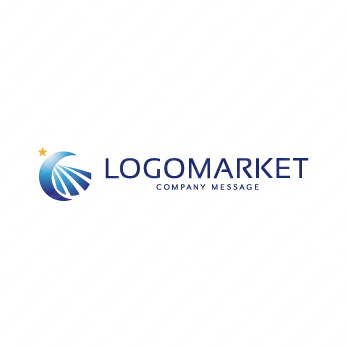 月と輝きと星のロゴ