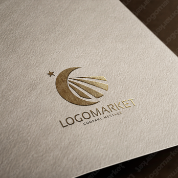 月と輝きと星のロゴ