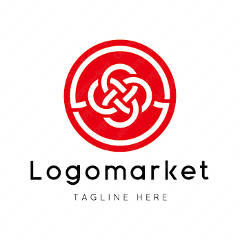 水引と丸と和風のロゴ