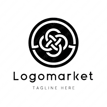 水引と丸と和風のロゴ