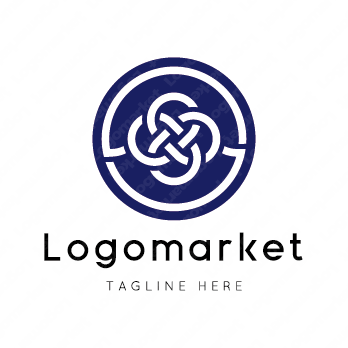 水引と丸と和風のロゴ