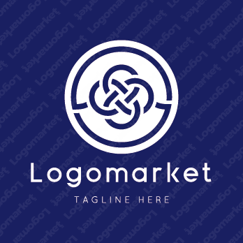 水引と丸と和風のロゴ