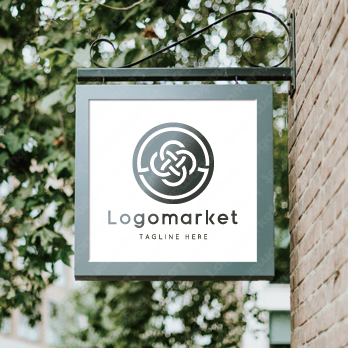 水引と丸と和風のロゴ