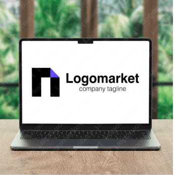 Nとアルファベットとバイカラーのロゴ