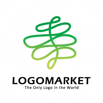 海藻とツタと植物のロゴ