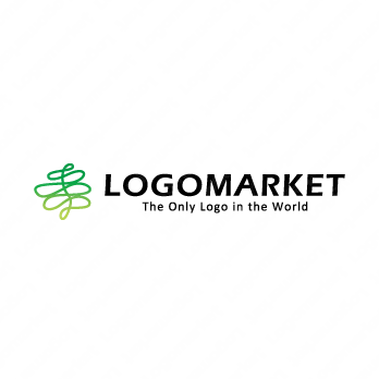 海藻とツタと植物のロゴ