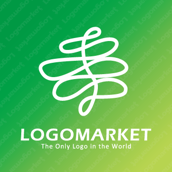 海藻とツタと植物のロゴ