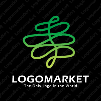 海藻とツタと植物のロゴ