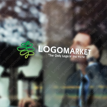 海藻とツタと植物のロゴ