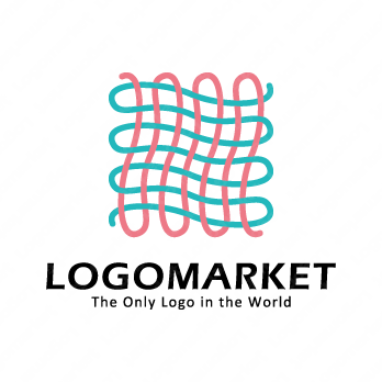 編むと格子と手仕事のロゴ