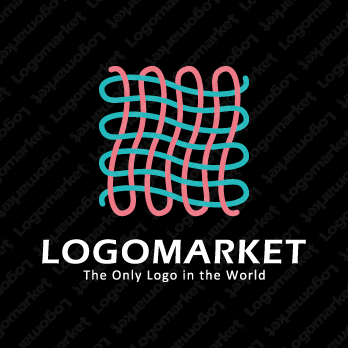 編むと格子と手仕事のロゴ