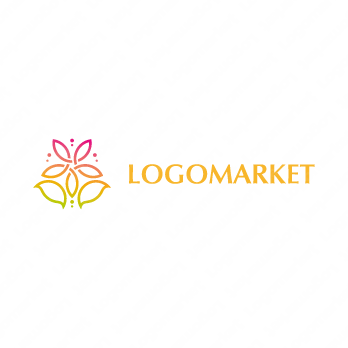 花とフラワーと自然のロゴ