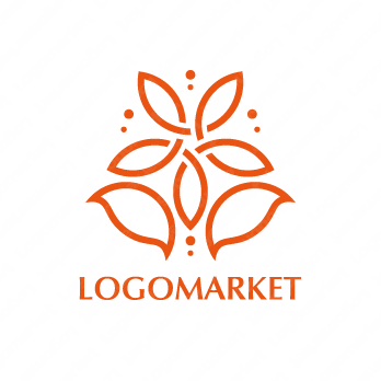 花とフラワーと自然のロゴ