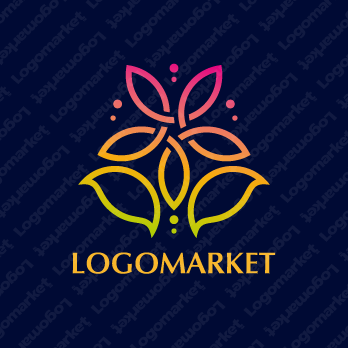 花とフラワーと自然のロゴ