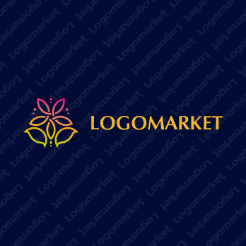 花とフラワーと自然のロゴ