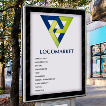 Eと三角とひし形のロゴ