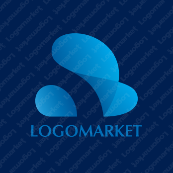 Sと重なりと扇のロゴ