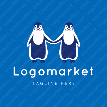 ペンギンとHとMのロゴ