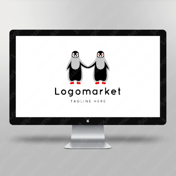 ペンギンとHとMのロゴ