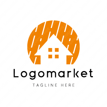 家と雨　と水のロゴ