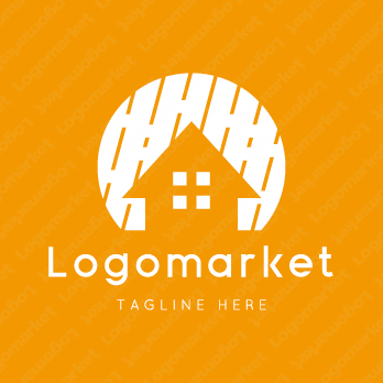 家と雨　と水のロゴ