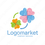 四つ葉と幸福感と優しいのロゴ