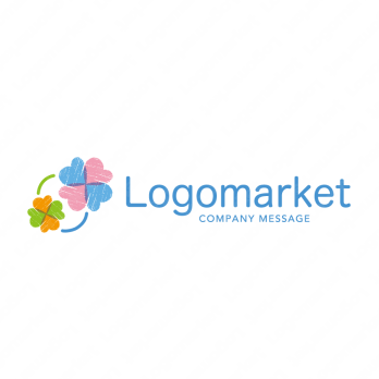 四つ葉と幸福感と優しいのロゴ